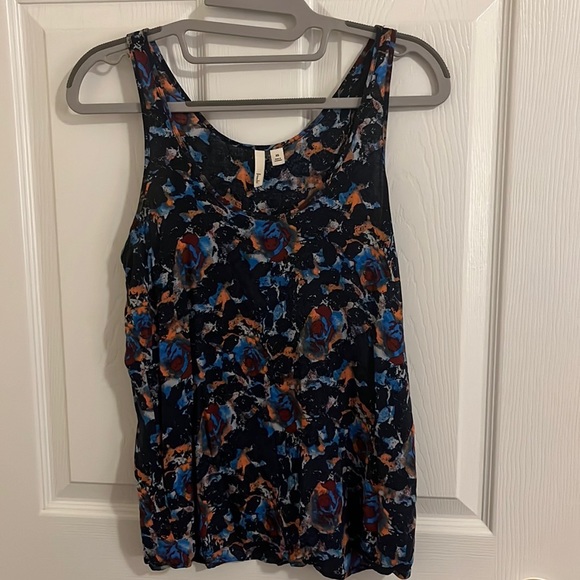 Frenchi Abstract Boho Floral Blotch Tank Top Sleeveless Blouse. XS. - Picture 5 of 9